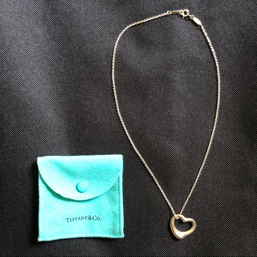 Tiffany Elsa Peretti Open Heart Pendent Necklace